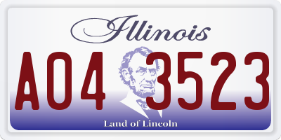 IL license plate A043523