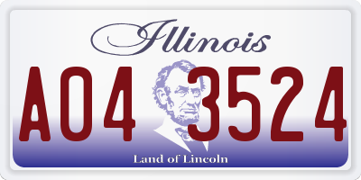 IL license plate A043524