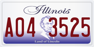 IL license plate A043525
