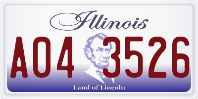 IL license plate A043526