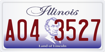 IL license plate A043527