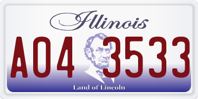 IL license plate A043533
