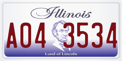 IL license plate A043534