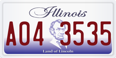 IL license plate A043535