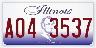 IL license plate A043537
