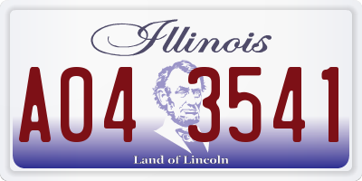 IL license plate A043541