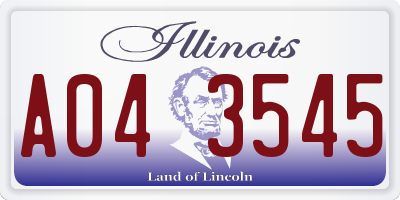 IL license plate A043545