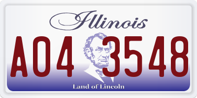 IL license plate A043548