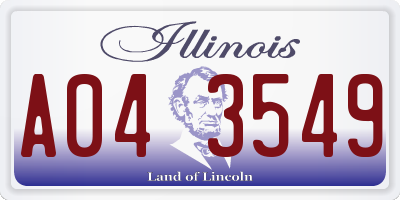 IL license plate A043549