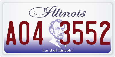 IL license plate A043552