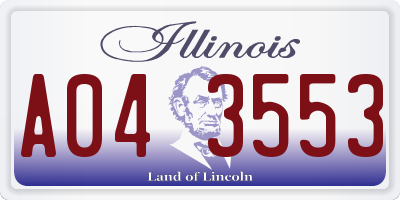 IL license plate A043553