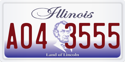 IL license plate A043555