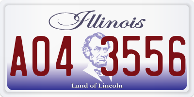 IL license plate A043556