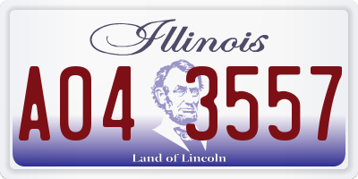 IL license plate A043557