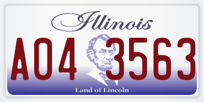 IL license plate A043563