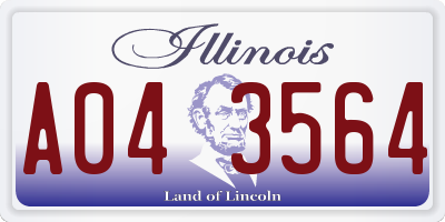 IL license plate A043564