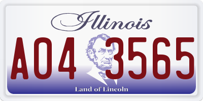 IL license plate A043565
