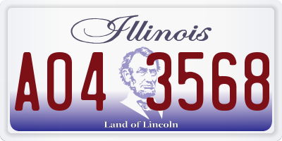 IL license plate A043568