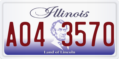 IL license plate A043570