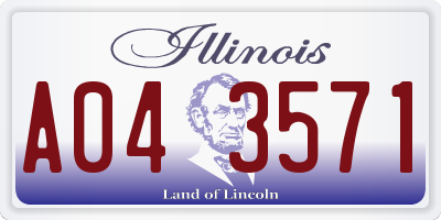 IL license plate A043571