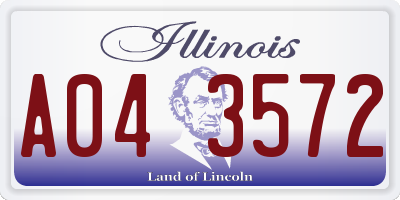 IL license plate A043572