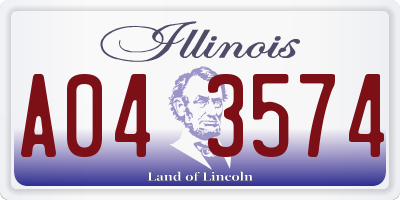 IL license plate A043574