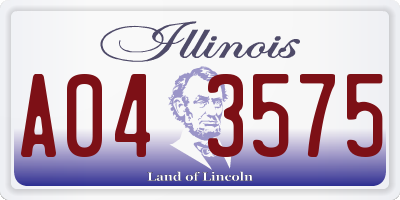 IL license plate A043575