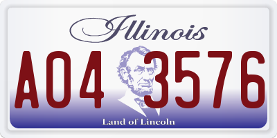 IL license plate A043576
