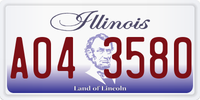 IL license plate A043580