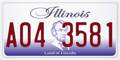 IL license plate A043581