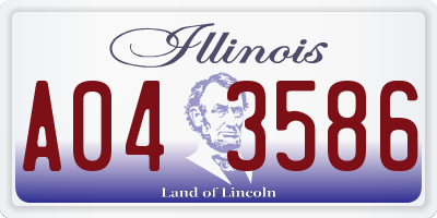 IL license plate A043586