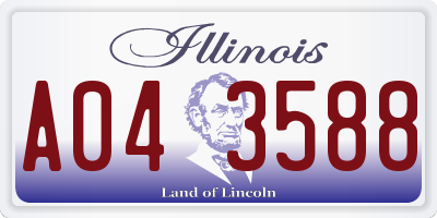 IL license plate A043588