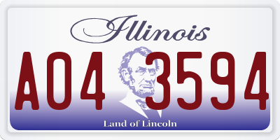 IL license plate A043594