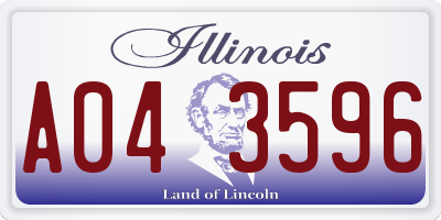 IL license plate A043596