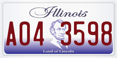 IL license plate A043598