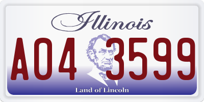 IL license plate A043599