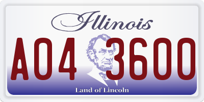 IL license plate A043600