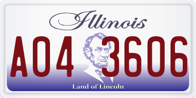 IL license plate A043606