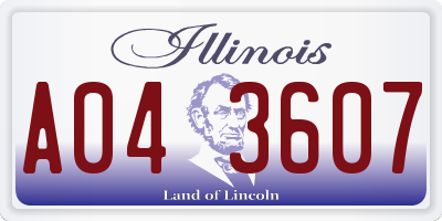 IL license plate A043607