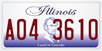 IL license plate A043610