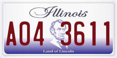 IL license plate A043611