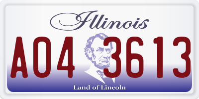 IL license plate A043613
