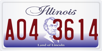 IL license plate A043614