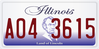 IL license plate A043615