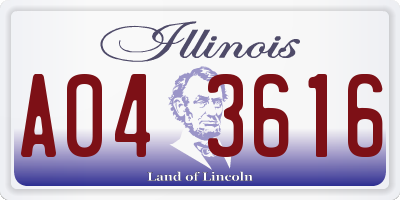 IL license plate A043616