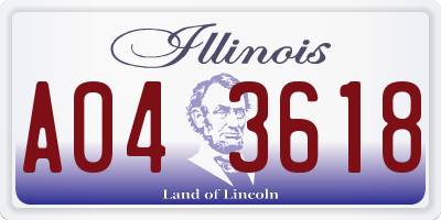 IL license plate A043618
