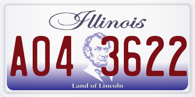 IL license plate A043622