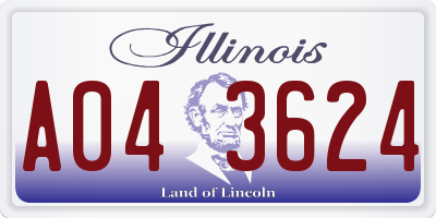 IL license plate A043624