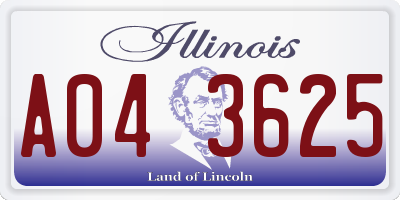 IL license plate A043625