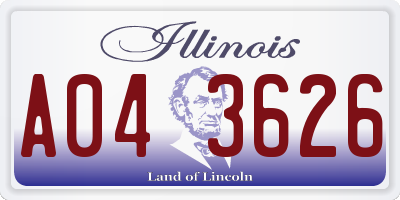IL license plate A043626
